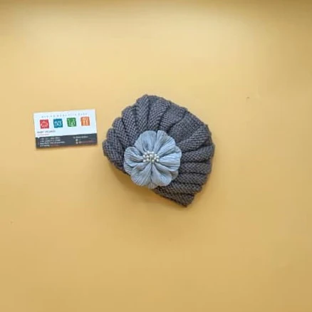 Baby Wool Cap - Floral - Winter - Image 5